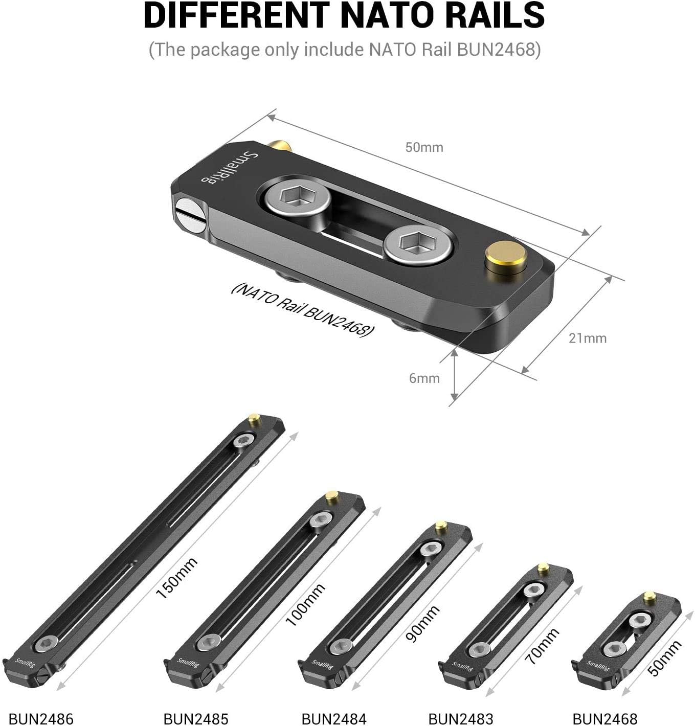 Thumbnail 4 de SMALLRIG 2468B Low-profile NATO Rail 50 mm