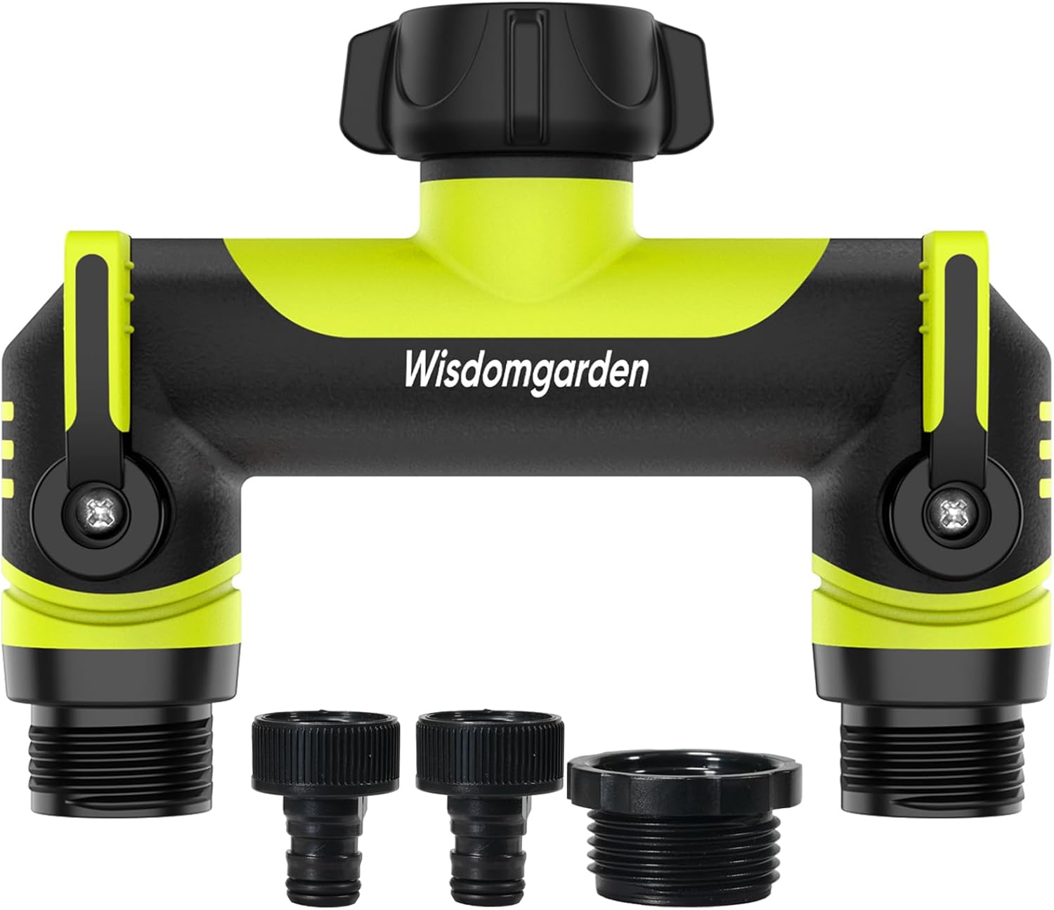 Detalle de Wisdomgarden Distributore a 2 Vie: deviatore d'acqua a doppio collegamento per rubinetto, verde-nero