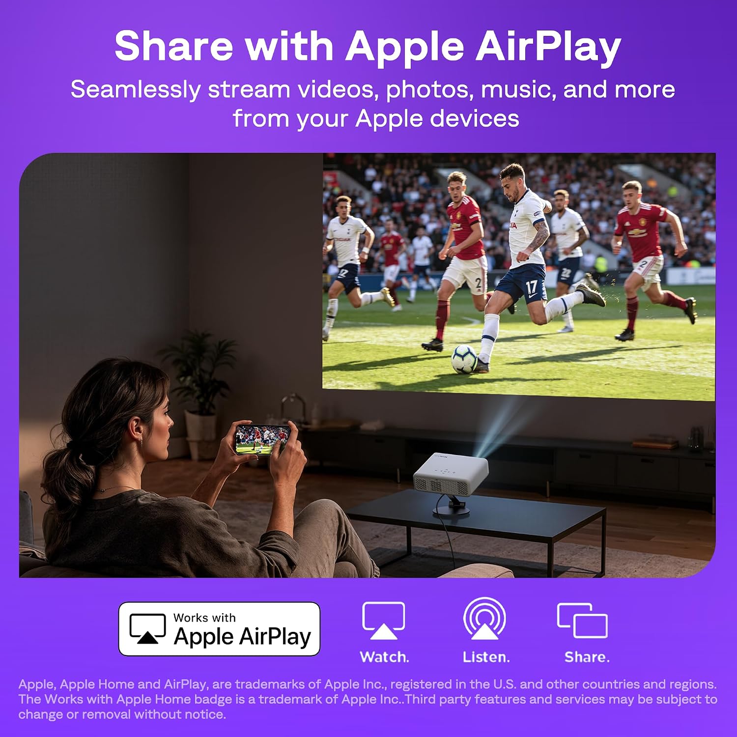 Thumbnail 5 de Aurzen Roku TV Smart Projector: Built-in Roku, 1080p for Bedroom and Beyond