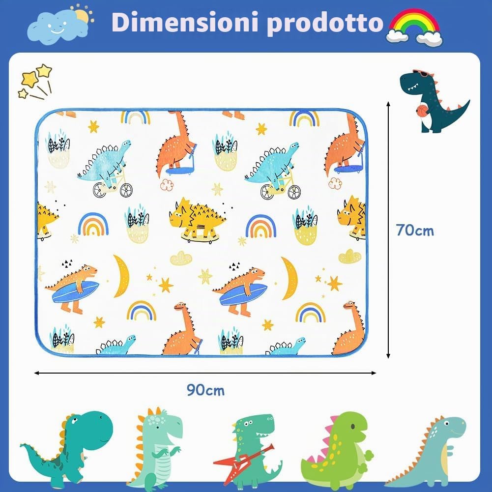 Detalle de Aolso Coprimaterasso per bambini 70 x 90 cm – paradiso dei dinosauri