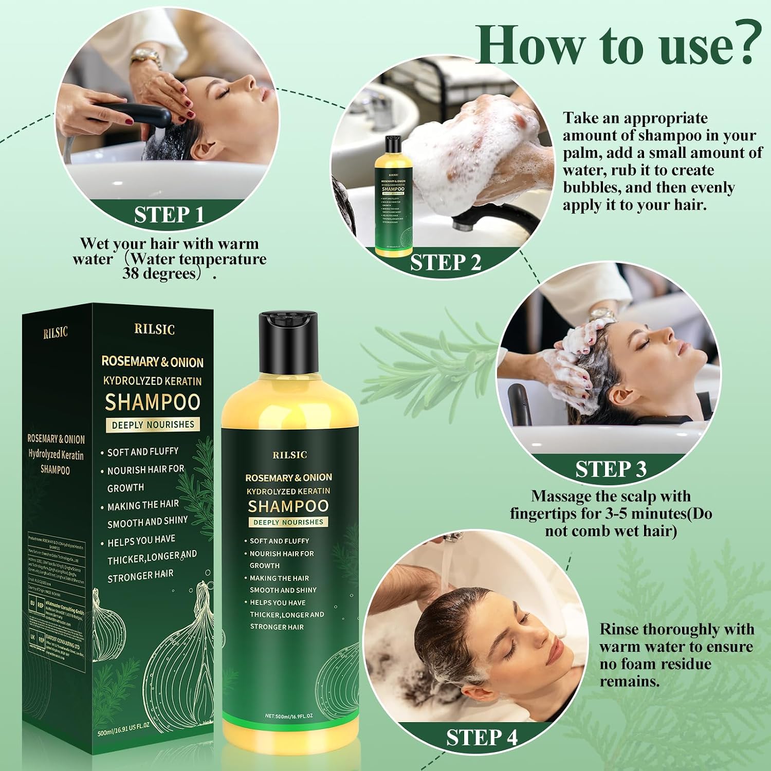 Detalle de Shampoo Rosemary & Cipolla 500ML: rinforza, équilibre e morbidezza quotidiana