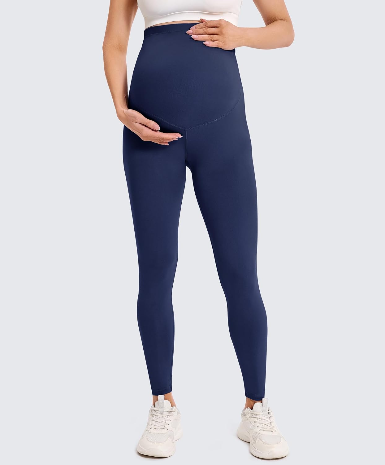 Detalle 2 de VALANDY Creamlush 2 Pack maternity leggings for women (over-belly, active & yoga)