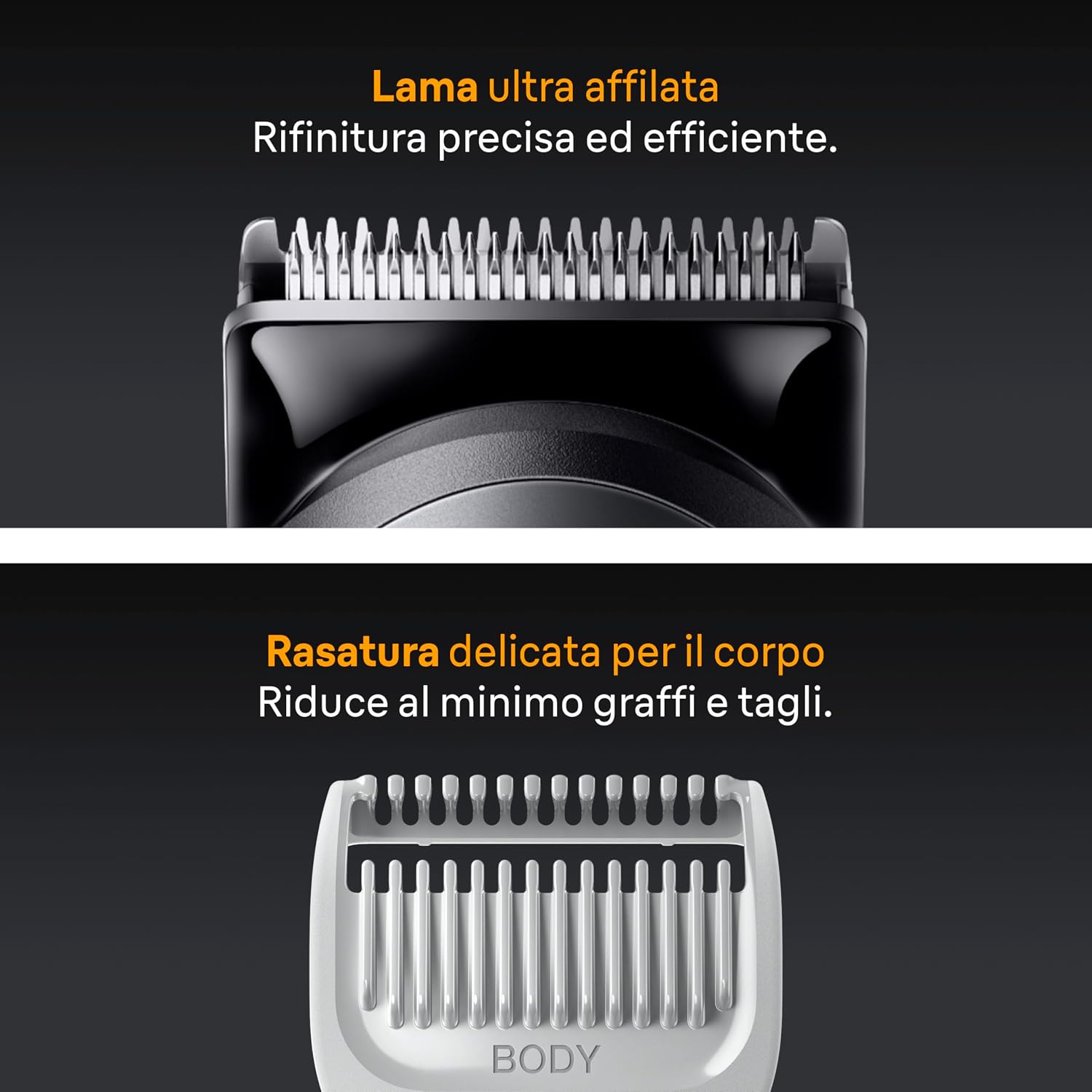 Detalle de Braun All-in-One Series 5 (AIO5520): rifinitore tutto-in-uno per viso e corpo, autonomia da 120 minuti