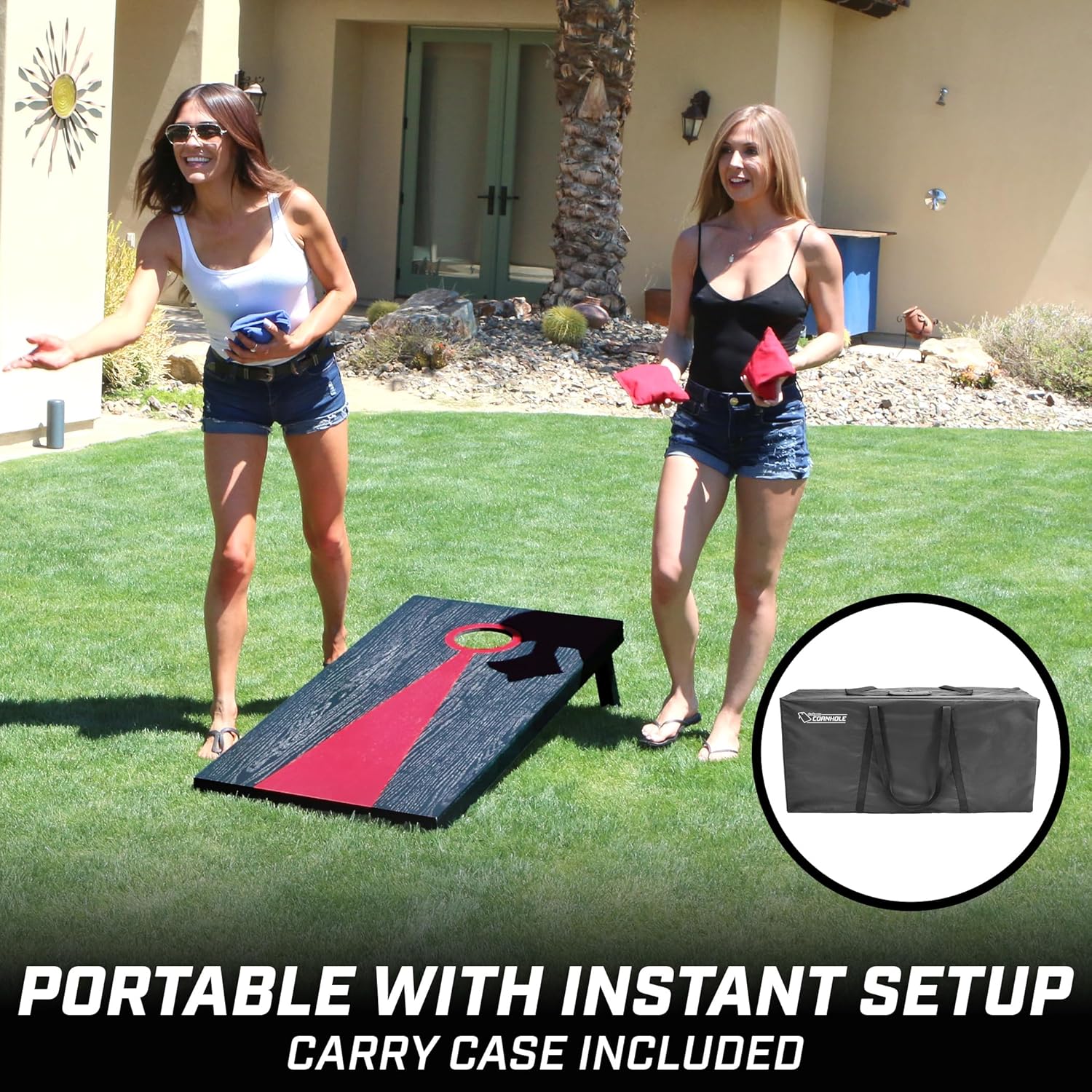 Thumbnail 3 de GoSports Ensemble de Cornhole Classique – 2 planches, 8 poufs et mallette de transport