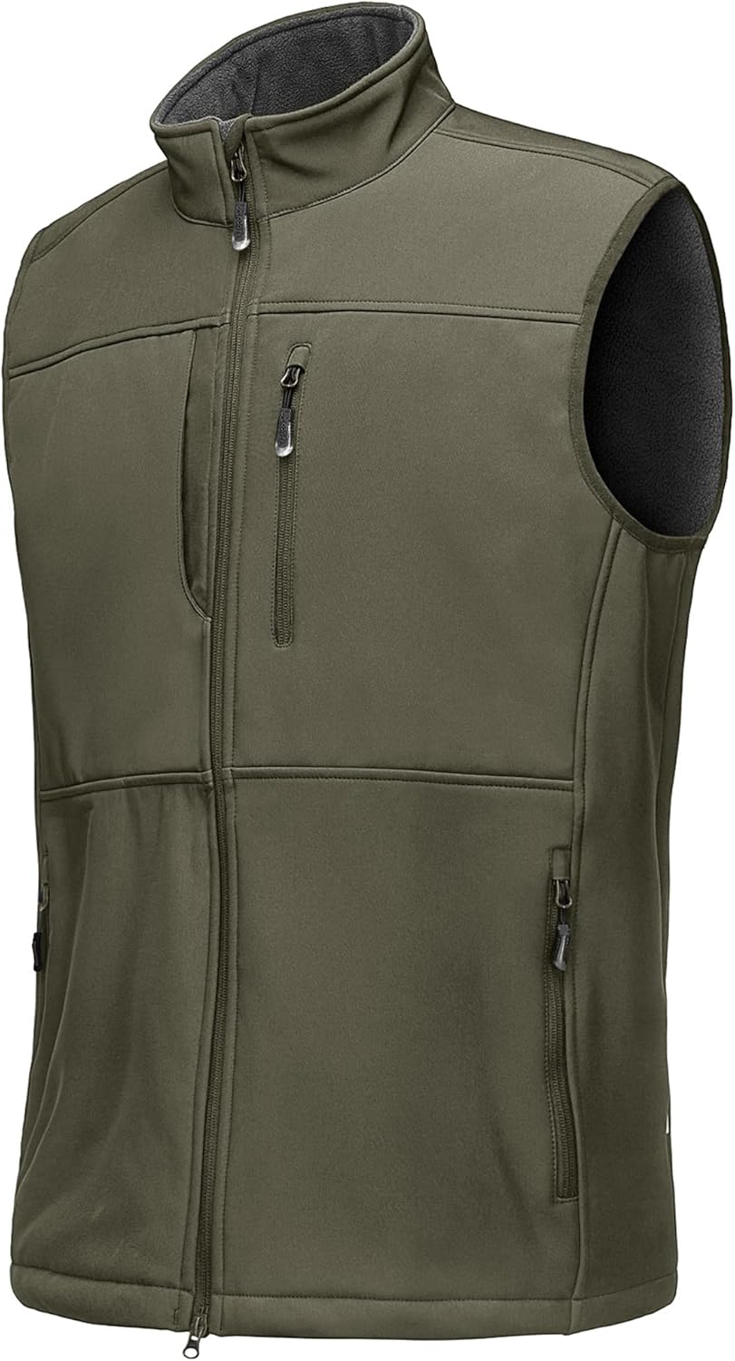 33,000ft Men's Softshell Gilet: Windproof, Fleece-Lined Vest for Leisure, Golf and Travel