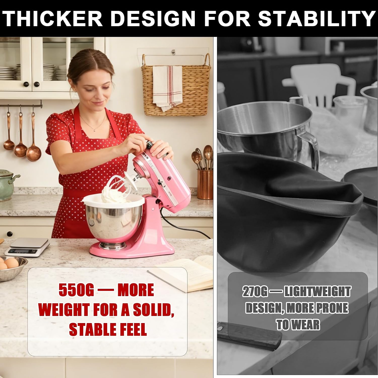 Thumbnail 5 de Collapsible Silicone Mixer Bowl Liner for 5 Qt Tilt-Head Mixers