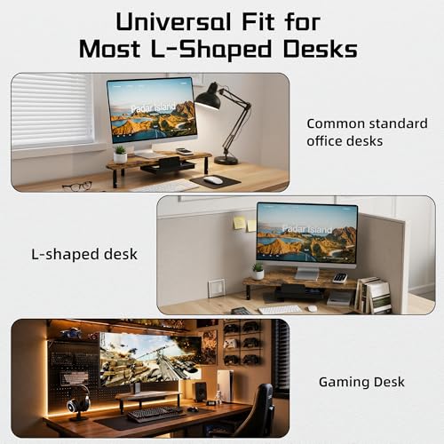Detalle 2 de ETHU Triangle Corner Monitor Stand Riser with Drawer in Walnut