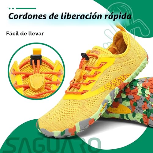 Thumbnail 4 de SAGUARO Zapatillas Barefoot Minimalistas para Hombre y Mujer, Amarillo, 38 EU