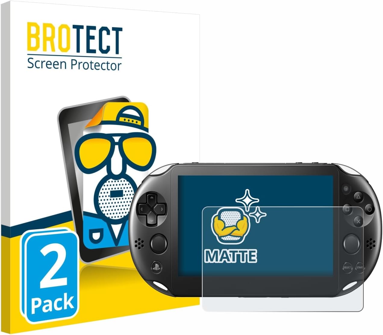 Detalle de BROTECT Entspiegelungs-Schutzfolie für Sony PlayStation PS Vita Slim (2er-Pack) – Matte Displayschutzfolie, Anti-Reflex & Anti-Fingerprint