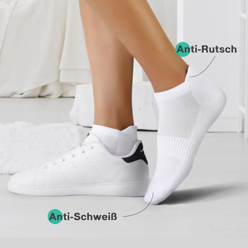Detalle 2 de YouShow 10 pares de calcetines tobilleros transpirables antideslizantes (blanco) 35-38