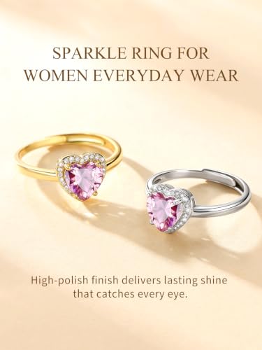 Thumbnail 7 de Bestyle anillo ajustable para mujer con circonita en forma de corazón de 8 mm