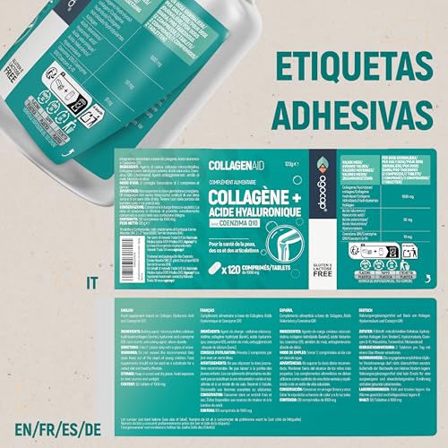 Detalle 2 de Colágeno Hidrolizado Puro + Ácido hialurónico enriquecido con Coenzima Q10 - Agocap Collagen Capsules 120