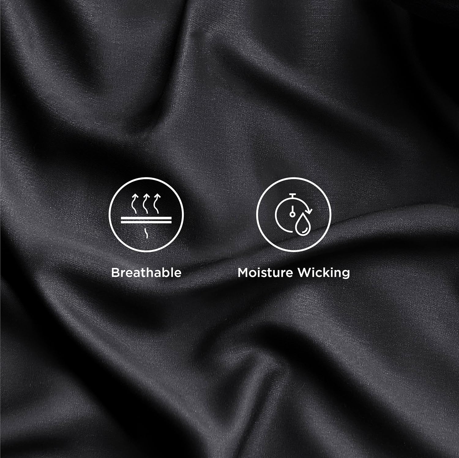 Thumbnail 3 de Bedsure Queen Bamboo Rayon Sheet Set, 4-Piece, Black, 16-Inch Deep Pocket