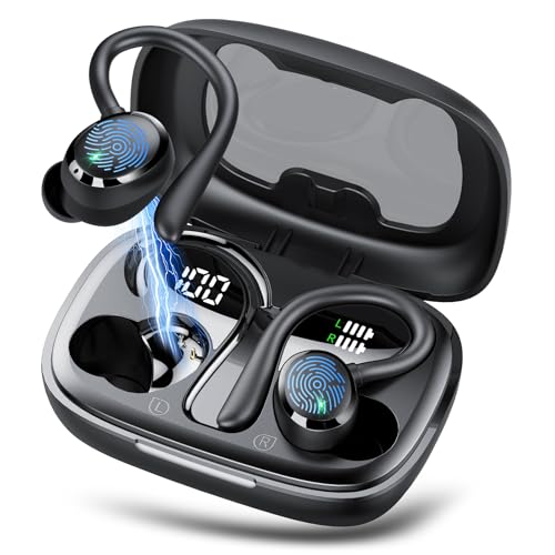 Detalle de KT1 auriculares inalámbricos Bluetooth 5.3 con pantalla LED, 72 horas e IPX7