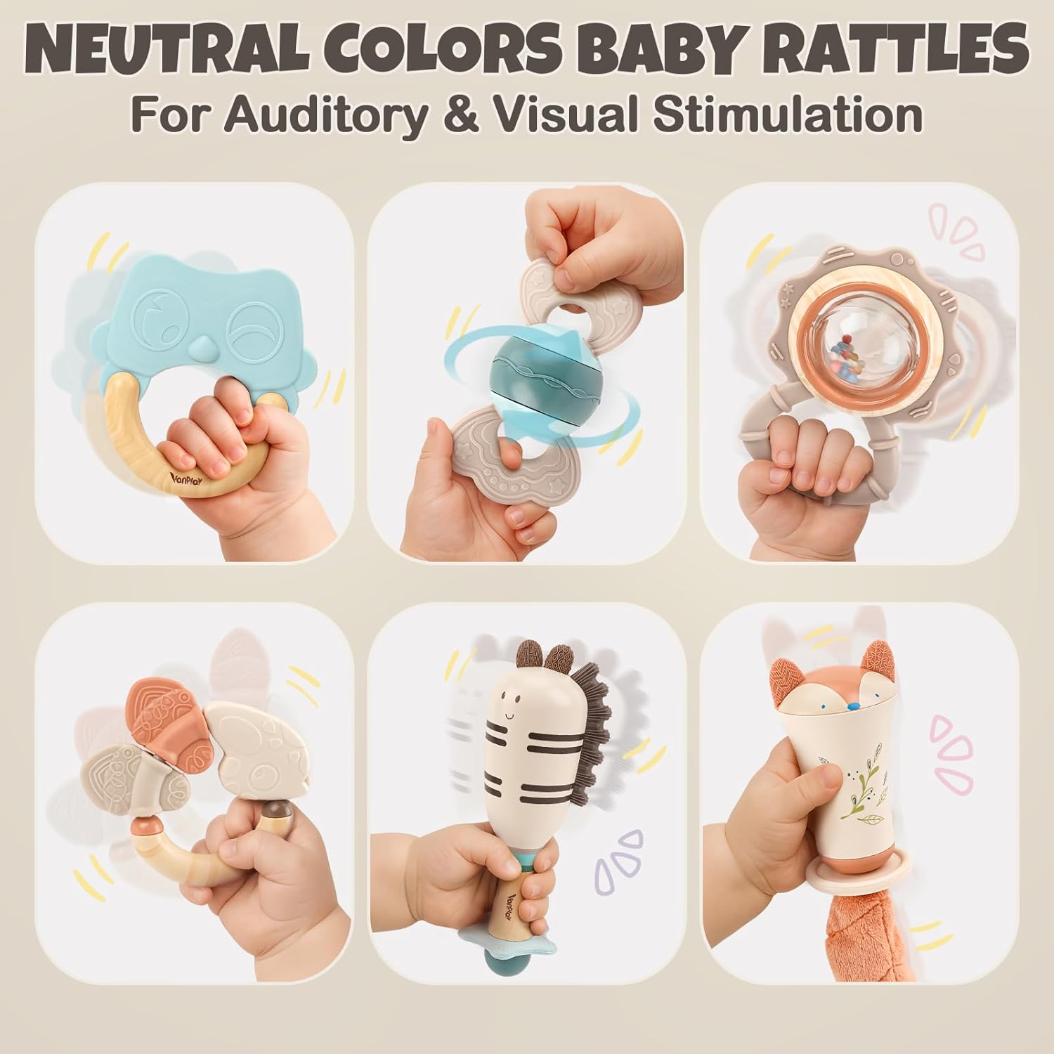 Thumbnail 4 de Baby Toys 0-6 Months Rattle Set 10pcs