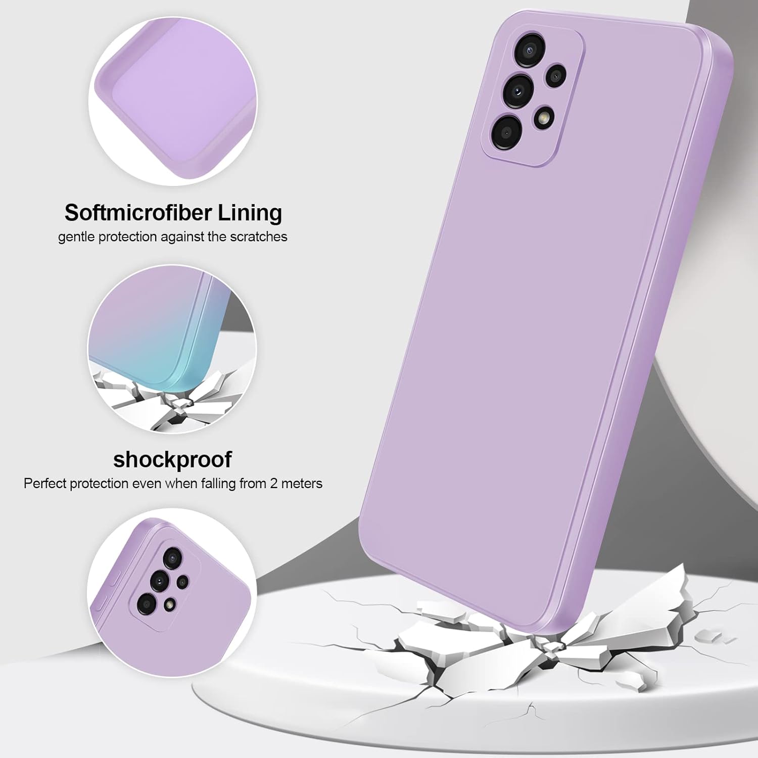 Detalle 2 de GiiYoon Hülle für Samsung Galaxy A13 4G – Liquid Silicone Case, Rundumschutz in Lila