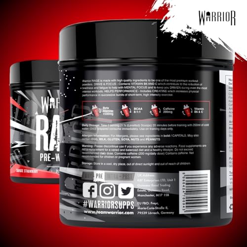 Thumbnail 1 de Warrior Rage Pre Workout Powder 392g: High-Strength Energy for Intense Sessions