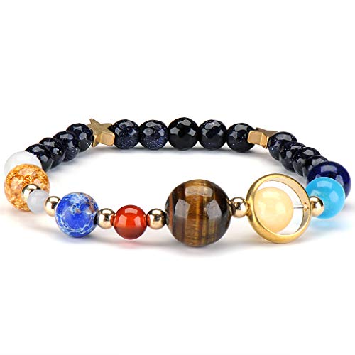 Thumbnail 1 de Senlinmu 2 X Sistema Solar: pulsera de cuentas con piedras naturales y 9 planetas