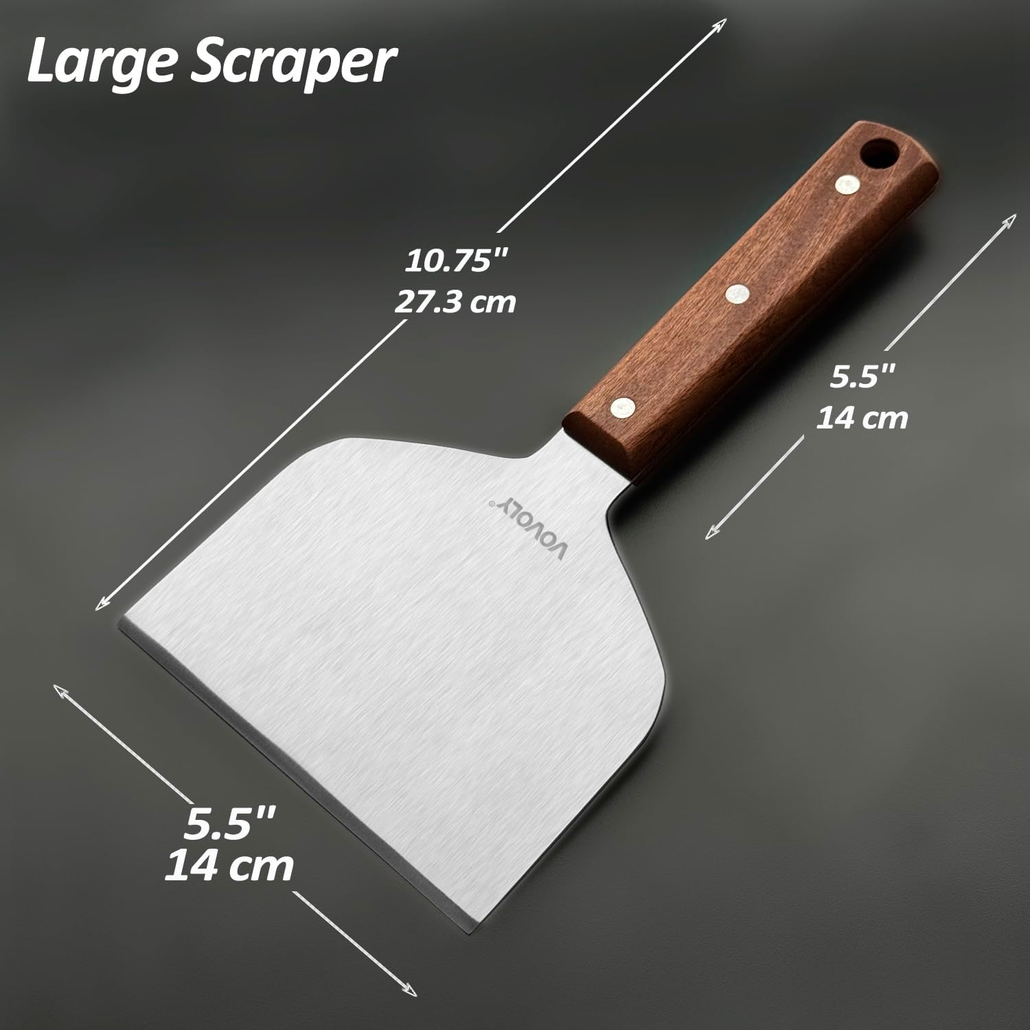 Thumbnail 1 de Vovoly Griddle scraper 203, 5.5-Inch Stainless Steel Griddle Scraper