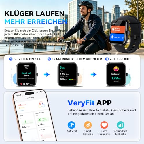 Thumbnail 7 de uaue Smartwatch mit integriertem GPS, 3ATM wasserdicht zum Schwimmen
