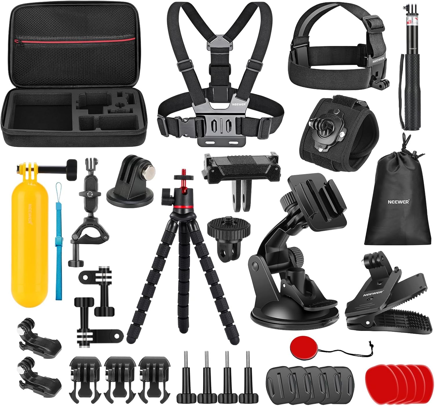 Detalle de NEEWER „35 in 1“ Action Kamera Pro Zubehör-Set (GP-51) für DJI Osmo Action und GoPro