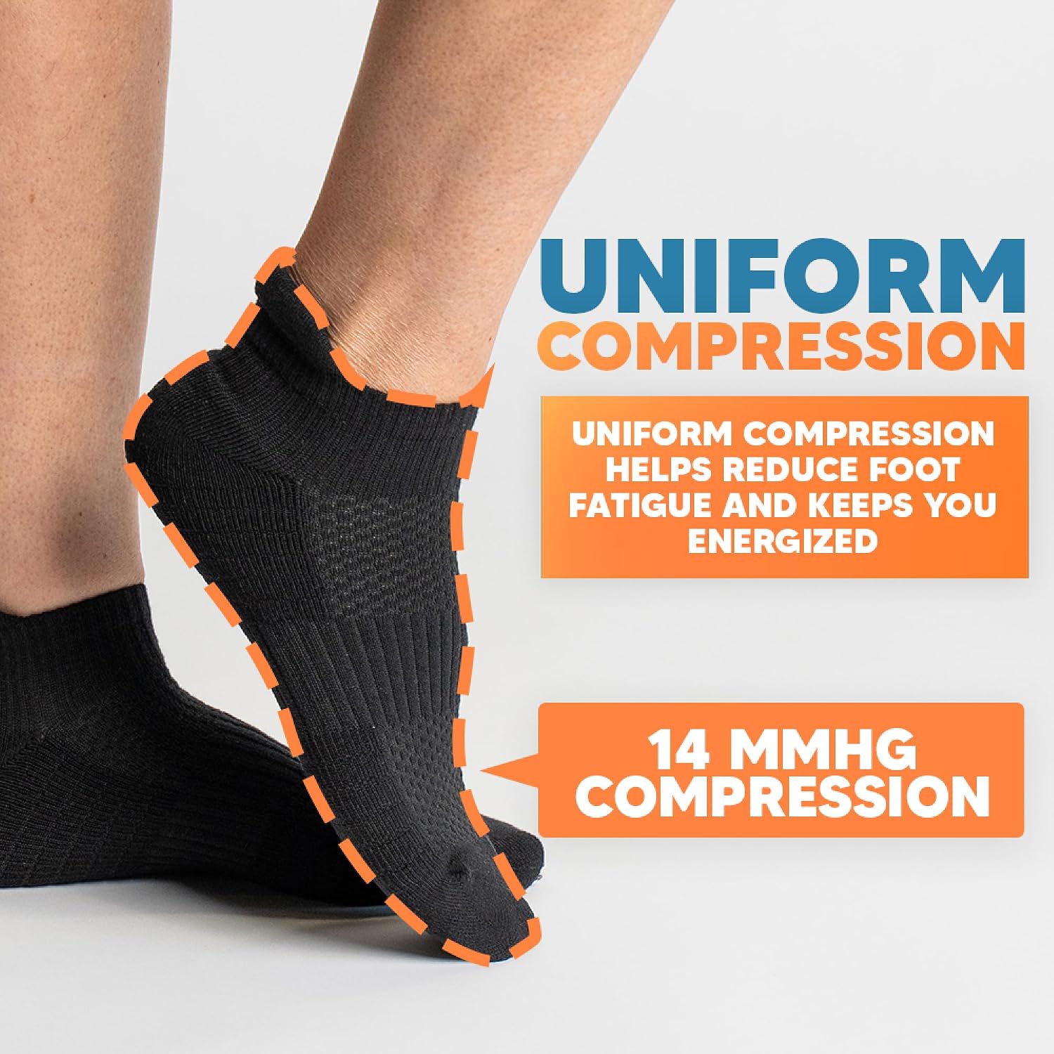 Detalle de Viasox Ankle Compression Socks (14 mmHg) for Women & Men — Extra Cushioned Support