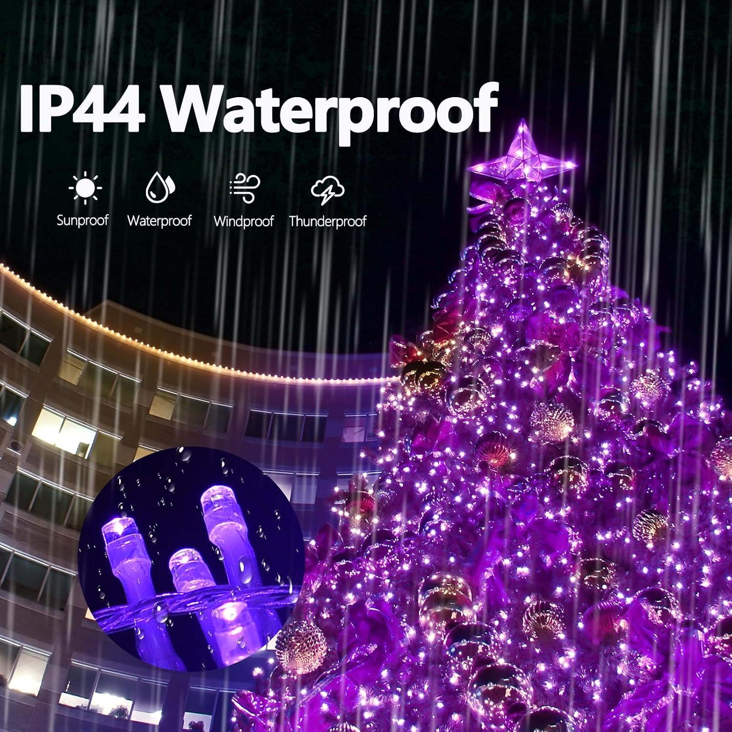Detalle 2 de ILLUMINEW Purple String Lights, 300 LEDs
