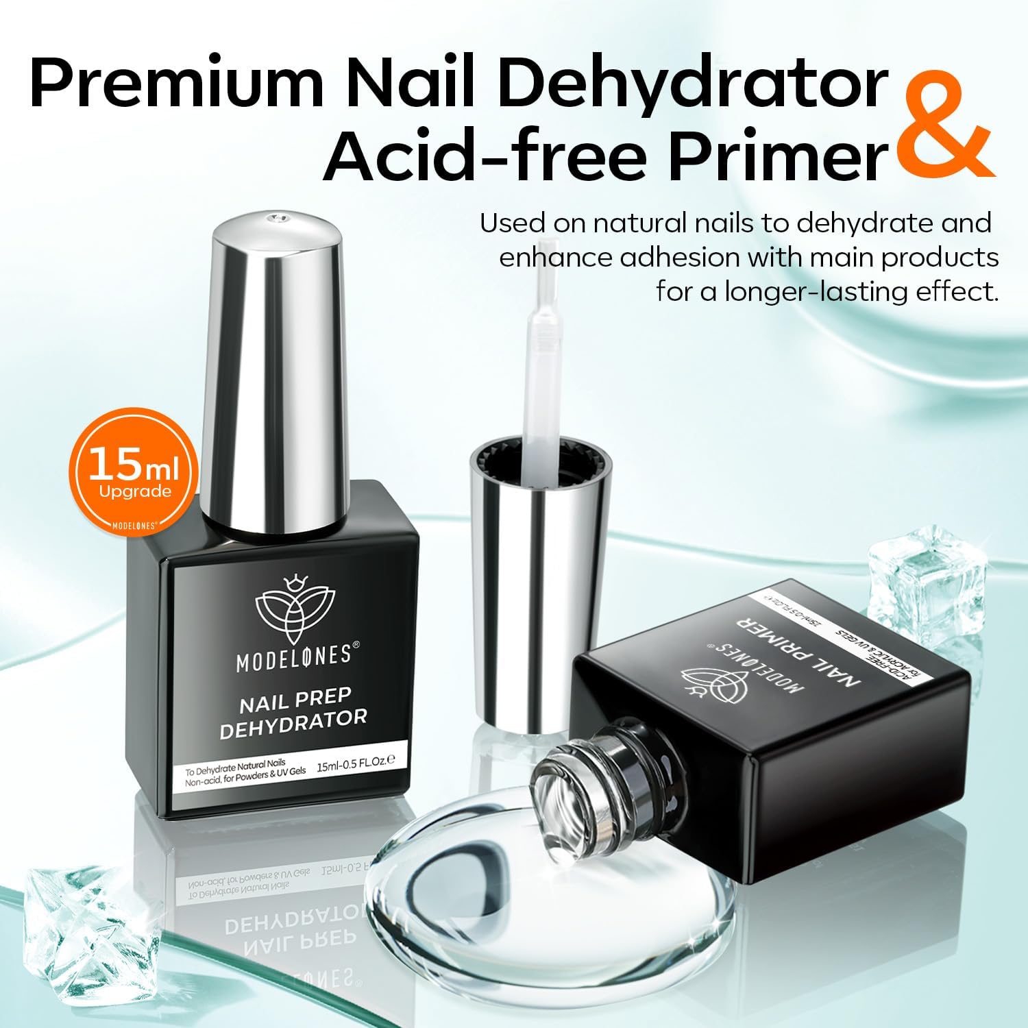 Detalle de Modelones Kit Primer Ongle Semi Permanent + Déshydrateur UV Nail Prep (15 ml x 2)