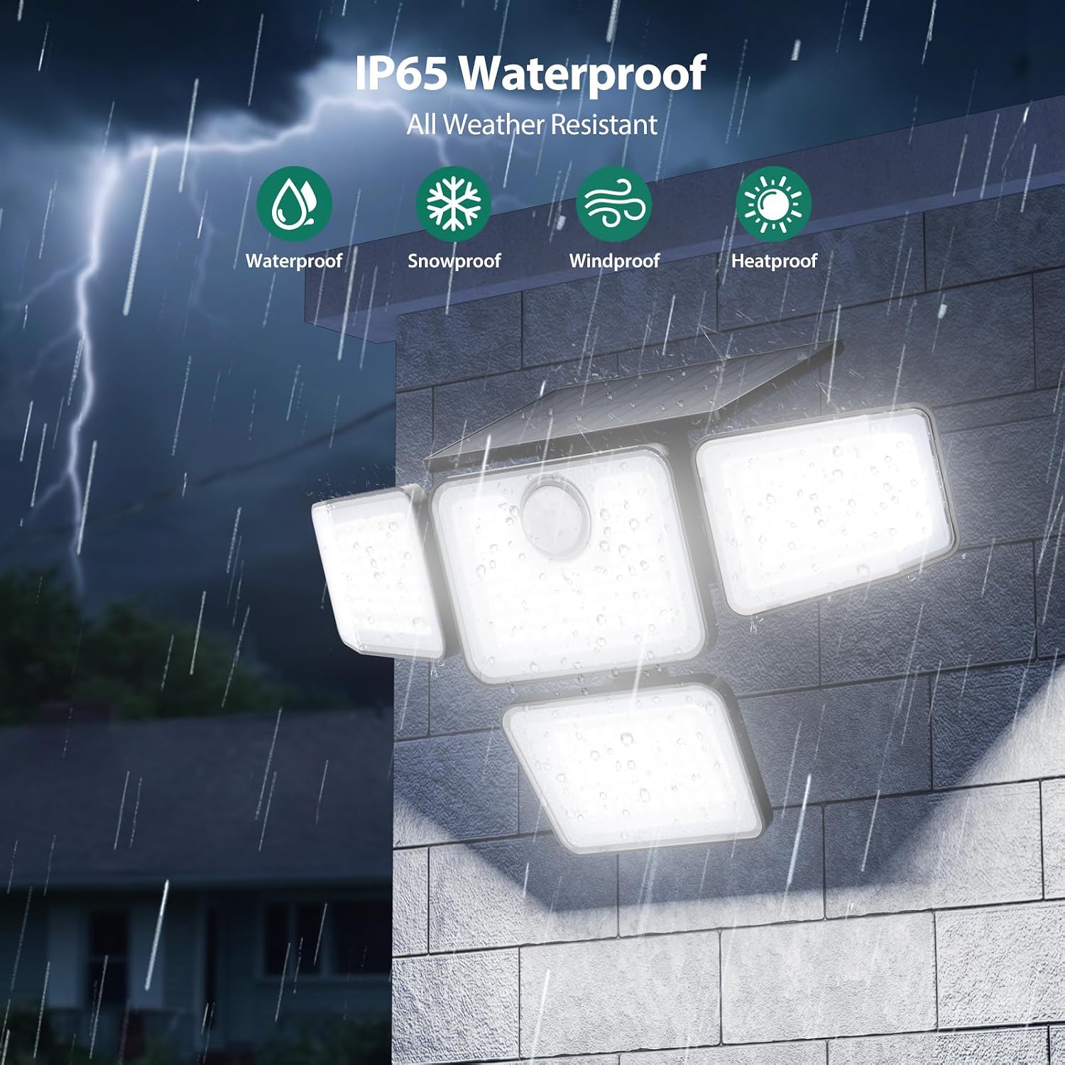 Thumbnail 6 de omibee OEE214C05B Solar Flood Lights, 2-Pack, 4 Adjustable Heads, 3000 Lumens