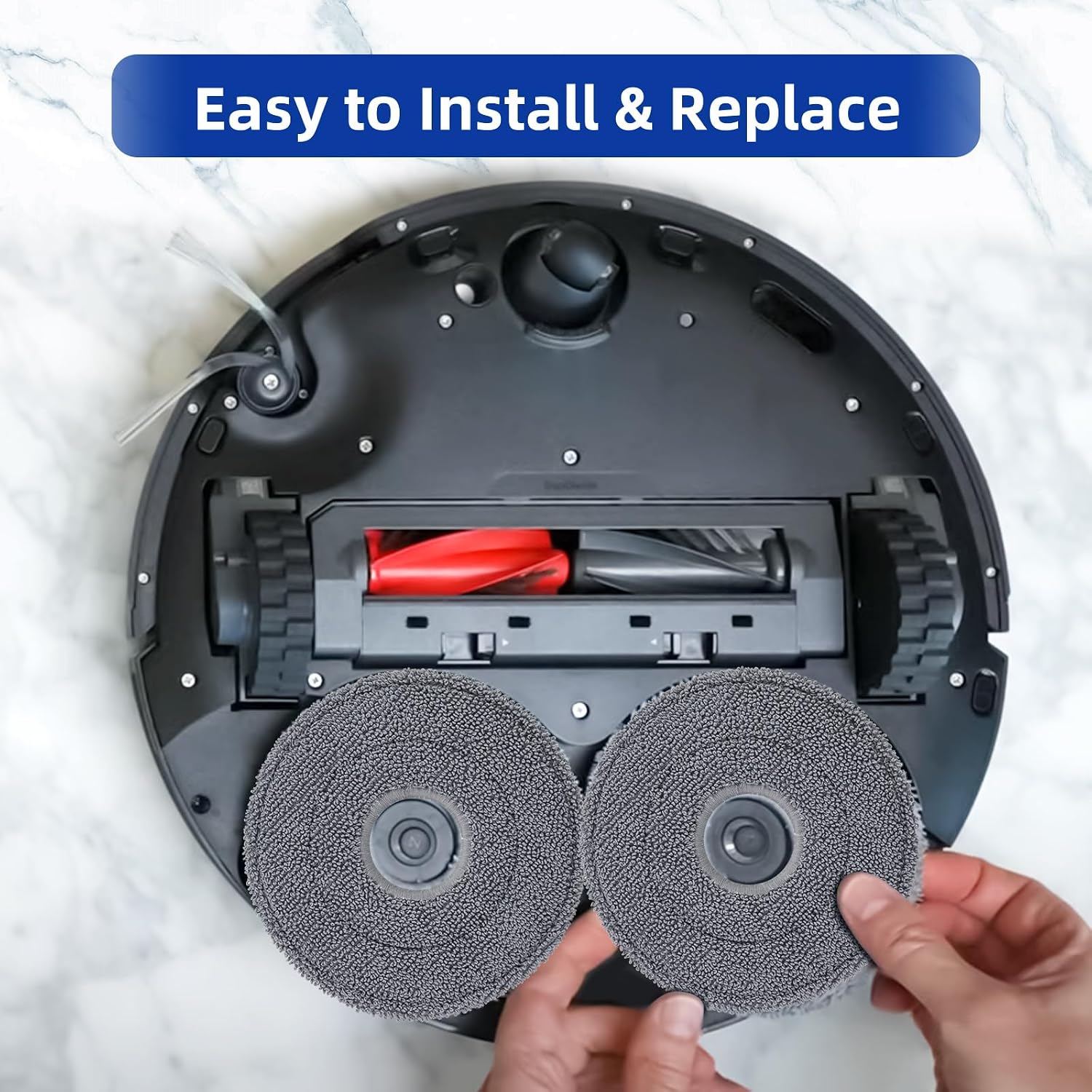 Detalle 1 de VIEWALL 10R-MCP-8P Washable Microfiber Mop Pads, 8-Pack for Roborock