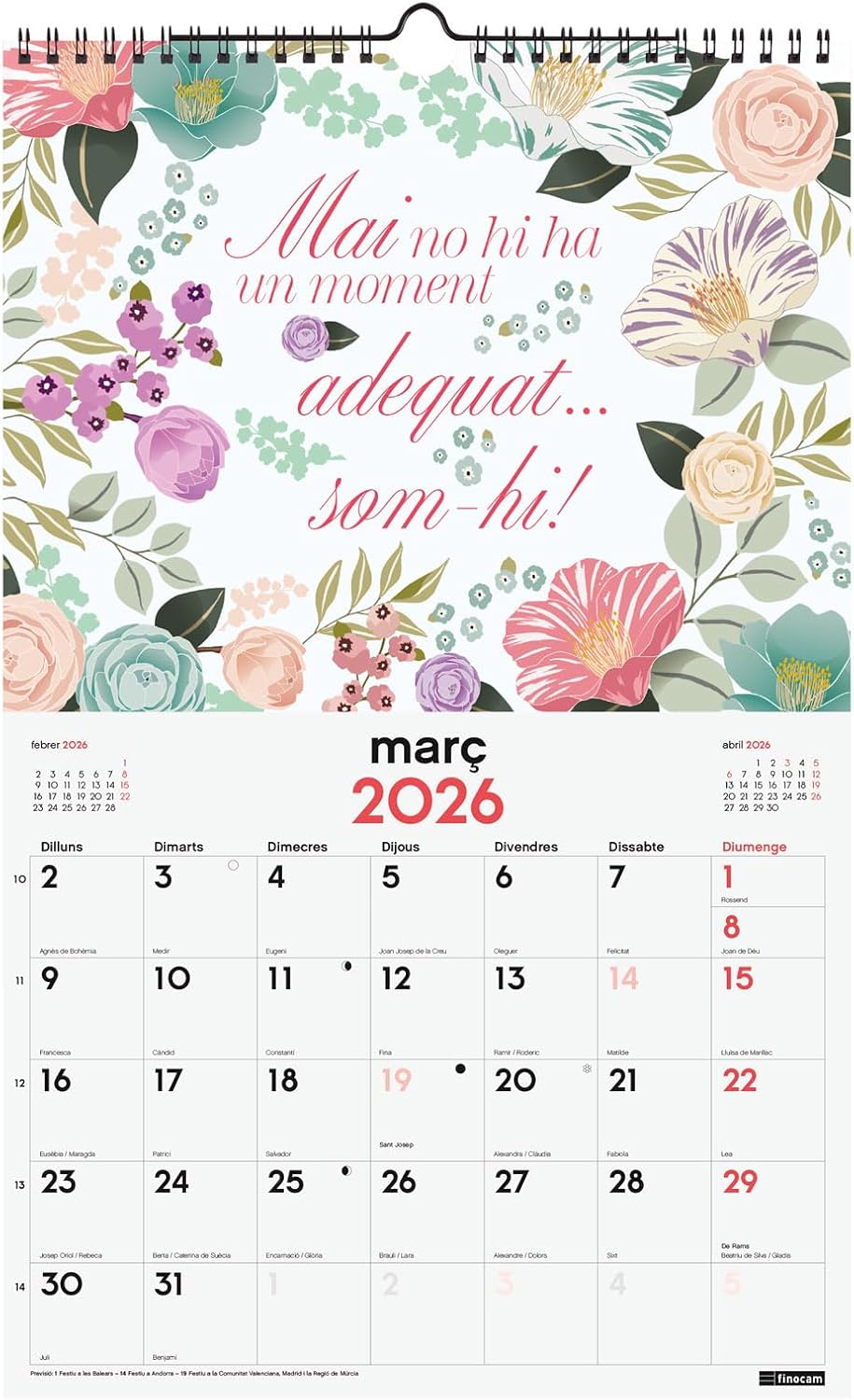 Thumbnail 2 de Finocam Calendario de pared 25x40 cm 2026