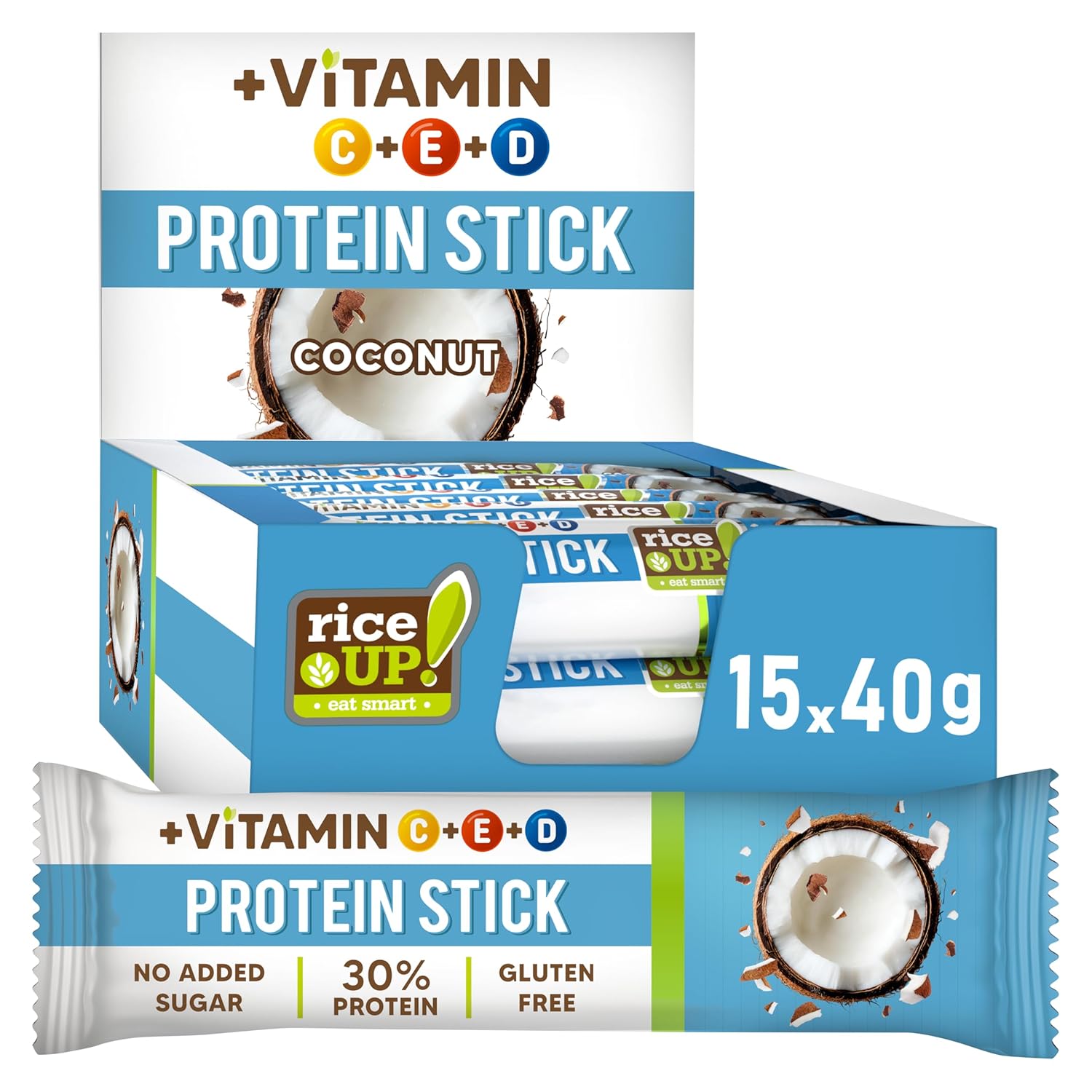 Detalle de RiceUP! Vitamin Protein Bar Coconut 30% 🍫