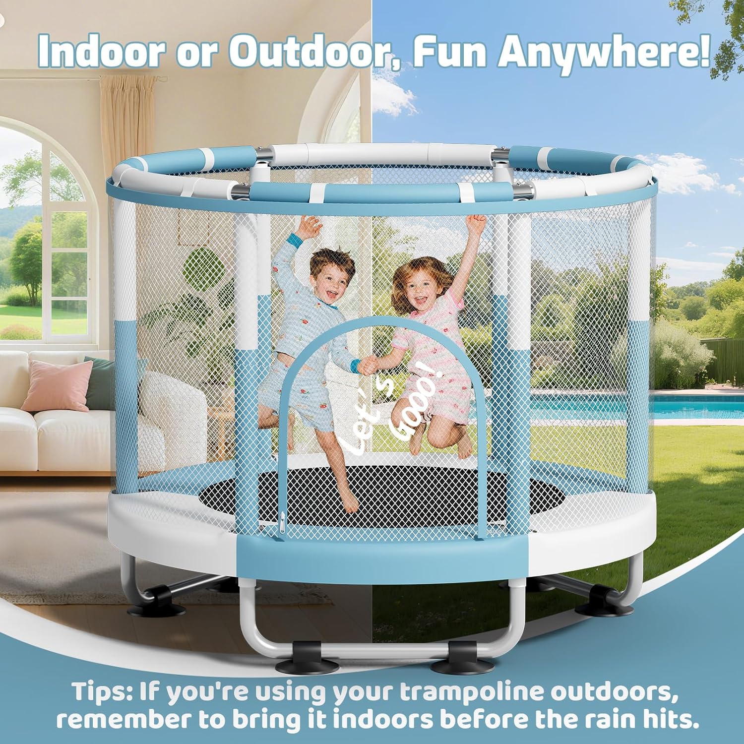 Thumbnail 4 de ZCMHAXJ 55-Inch Indoor/Outdoor Trampoline for Kids – Safe, Quiet, Easy Setup