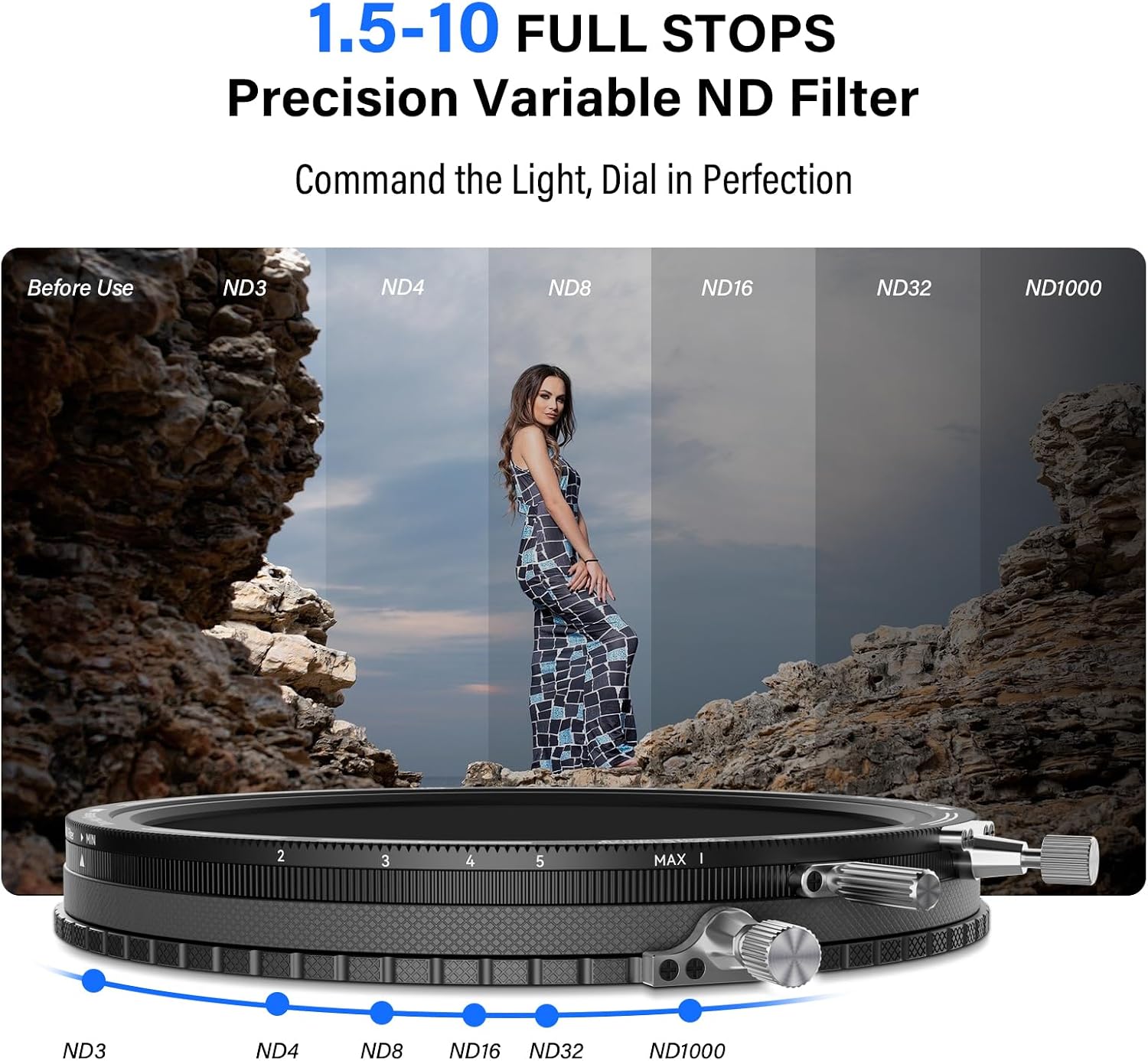 Detalle 2 de H&Y RevoRing Mark II 67-82mm: Adjustable 3‑in‑1 VND + CPL with Rapid-Switch