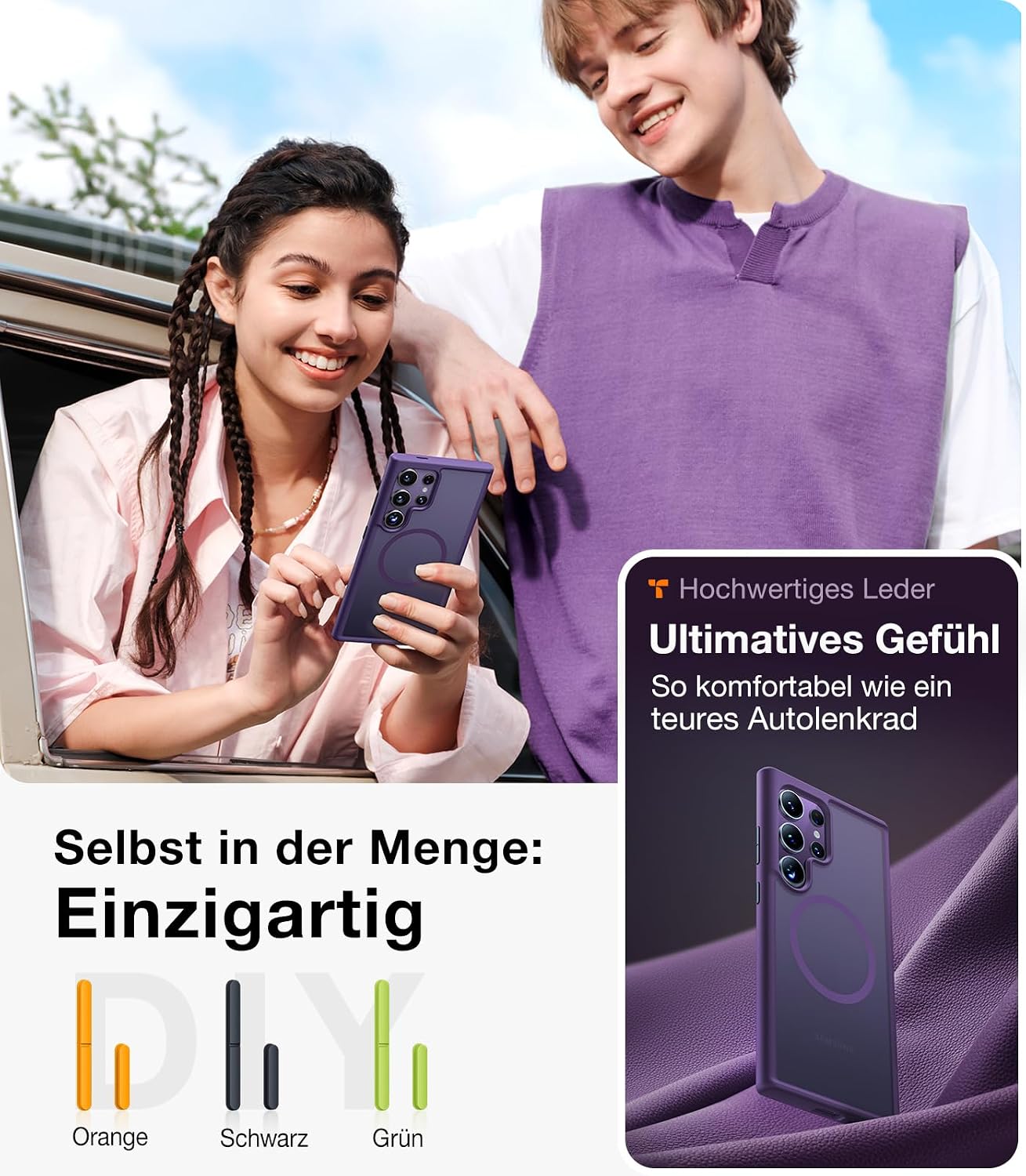 Detalle 2 de TORRAS Hülle für Samsung Galaxy S24 Ultra MagSafe – Militärschutz, 3-Schichten & Magnetkraft