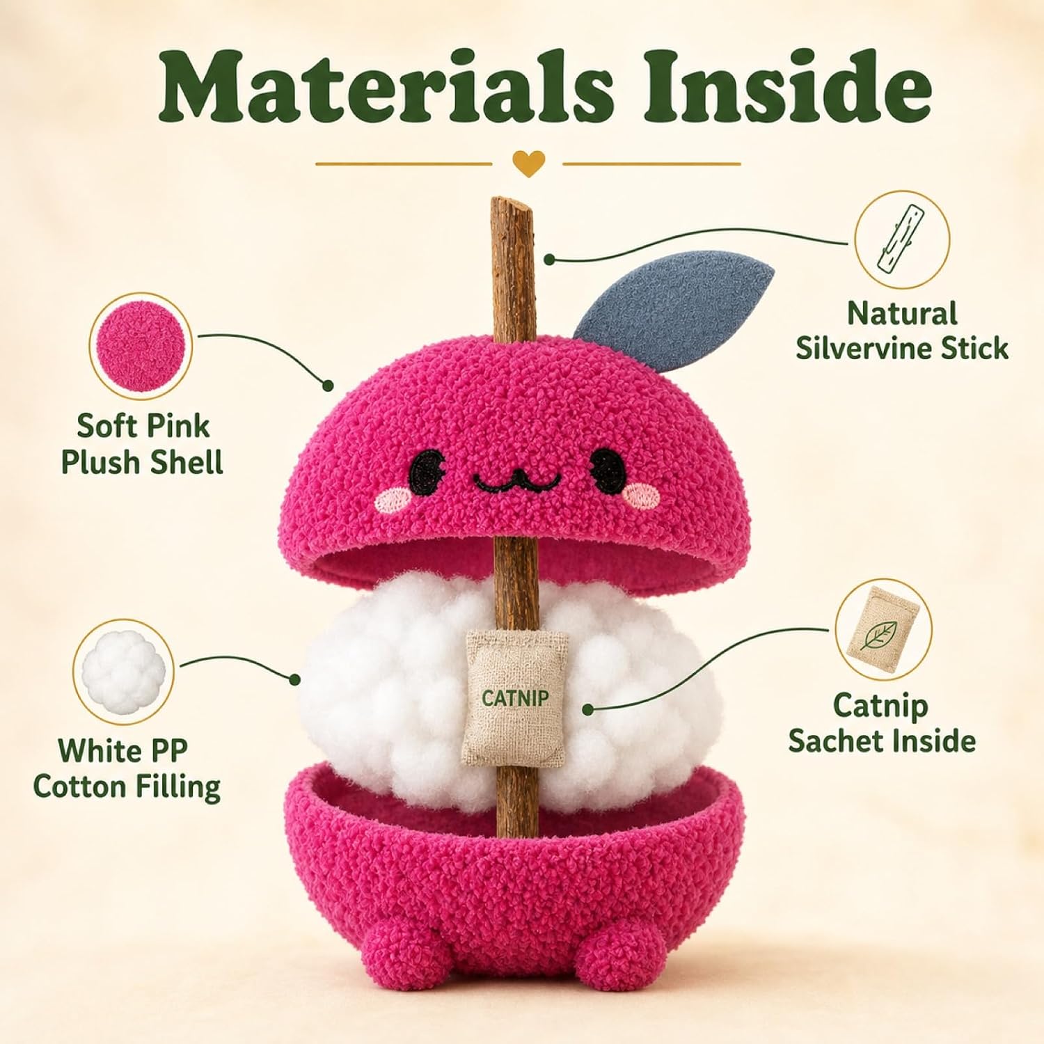 Detalle de Petelligent Cat Plush Toy with Silvervine