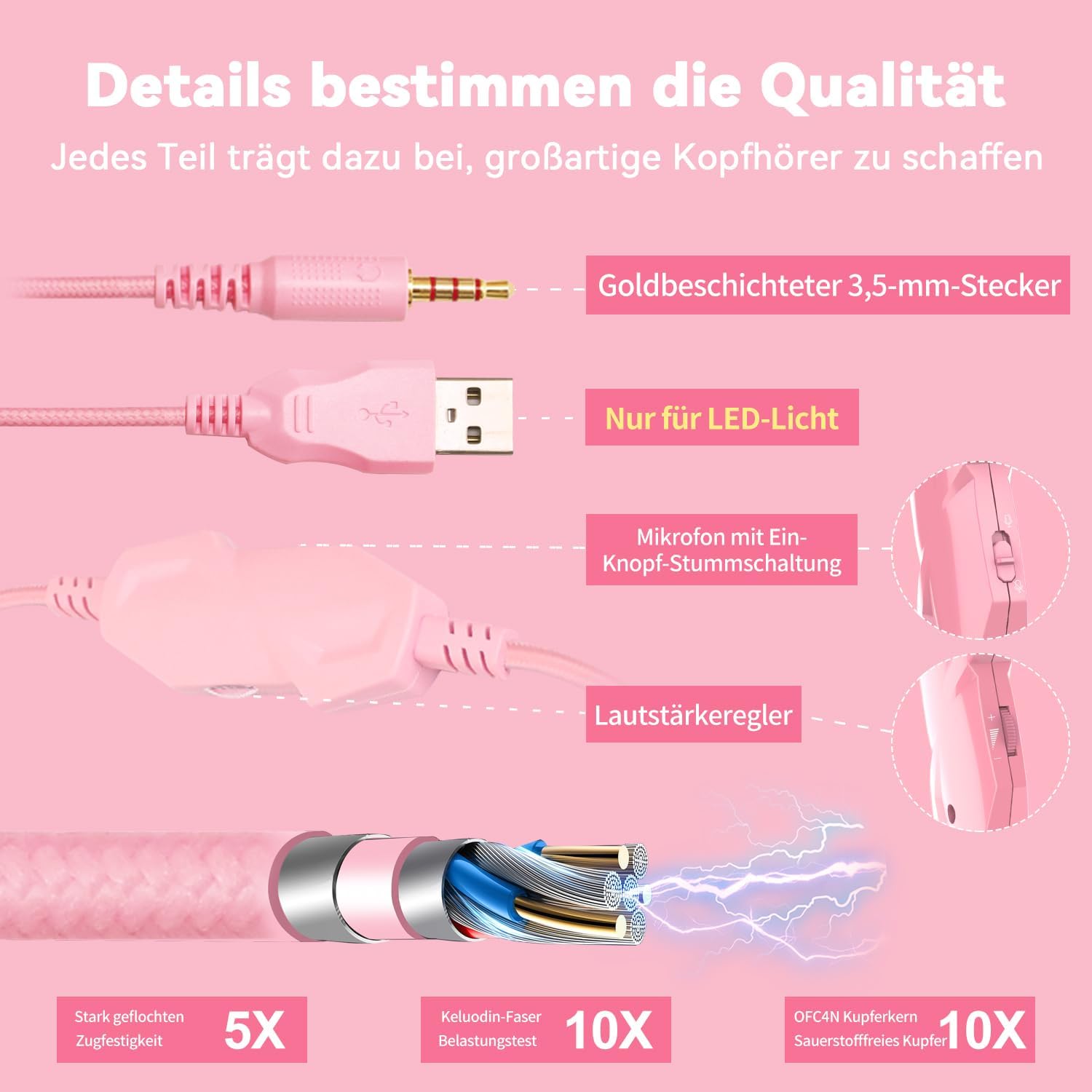 Thumbnail 4 de IMYB Gaming Headset Katzenohren 50 mm