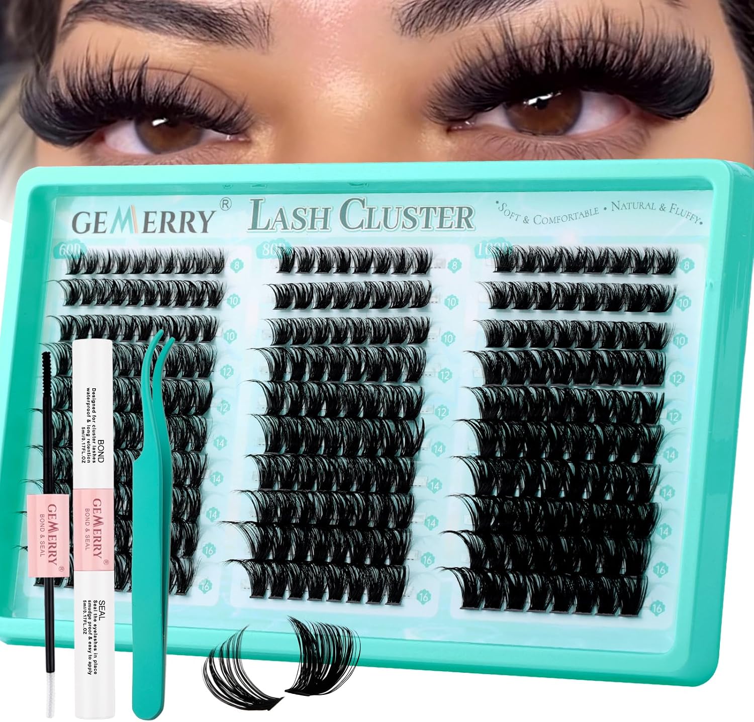 Detalle de GEMERR Lash Cluster Kit, D Curl