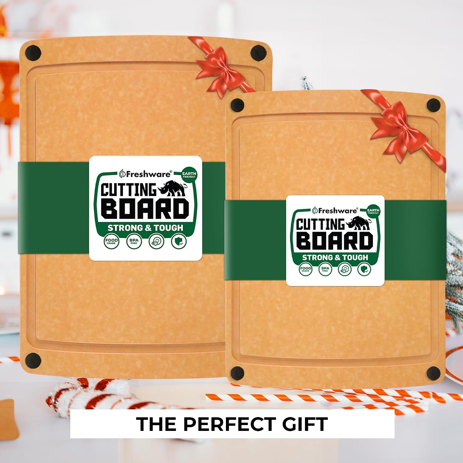 Thumbnail 6 de Freshware Wood Cutting Boards set with juice groove 12"
