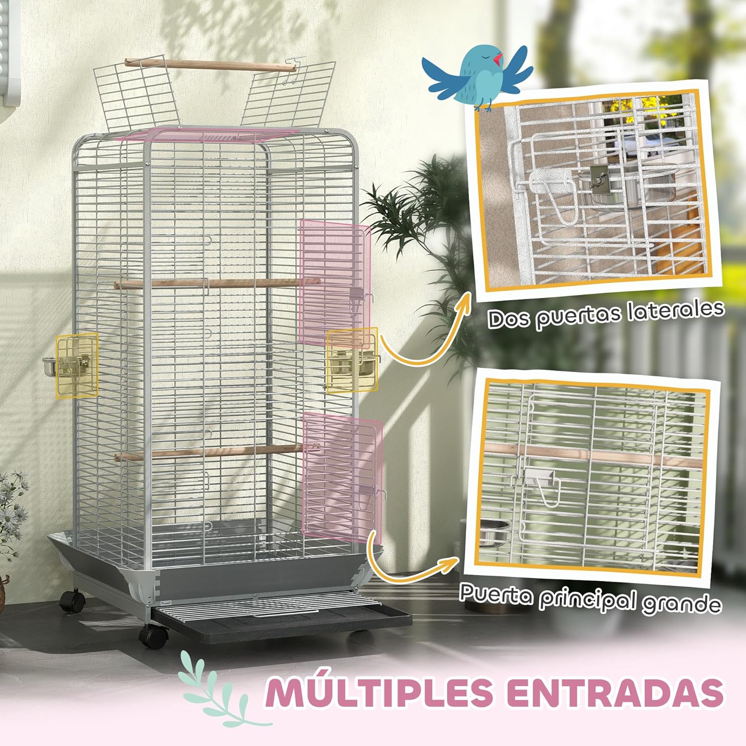 Thumbnail 3 de PawHut Jaula para Pájaros 79x73x146 cm
