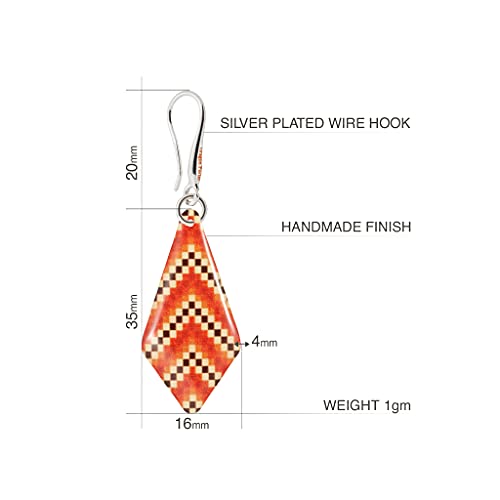 Detalle 2 de Dragon Porter Style 16, boucles d’oreilles pendantes zèbre orange, plaqué argent 925