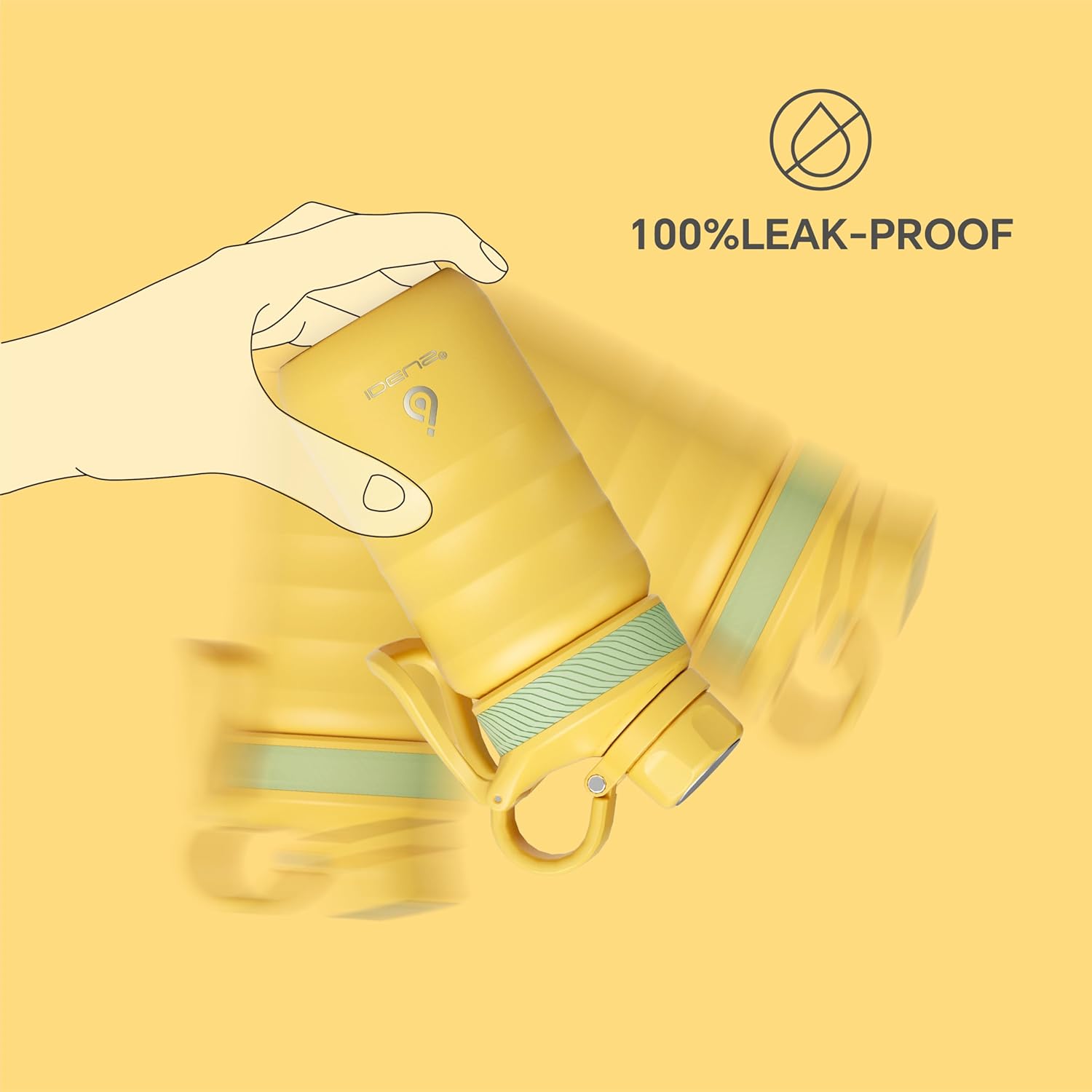 Thumbnail 5 de Ideus IDEUS Insulated Water Bottle 360ml/12oz (Stainless Steel, Leakproof) with Straw & 2 Lids