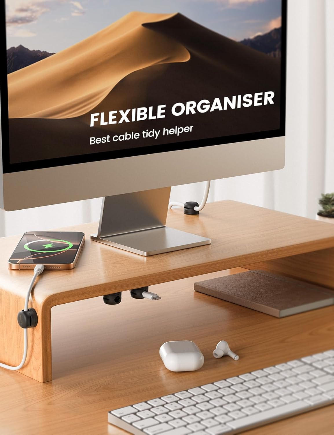 Thumbnail 2 de Lamicall 360° Rotatable Spring Cable Holder Clips 8mm 📎