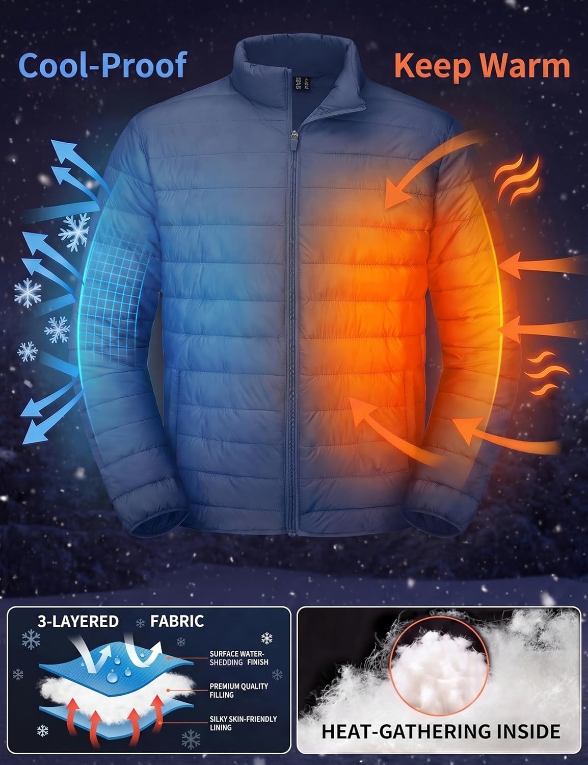 Thumbnail 4 de MAGCOMSEN Men's Lightweight Insulated Puffer Jacket, Waterproof and Windproof