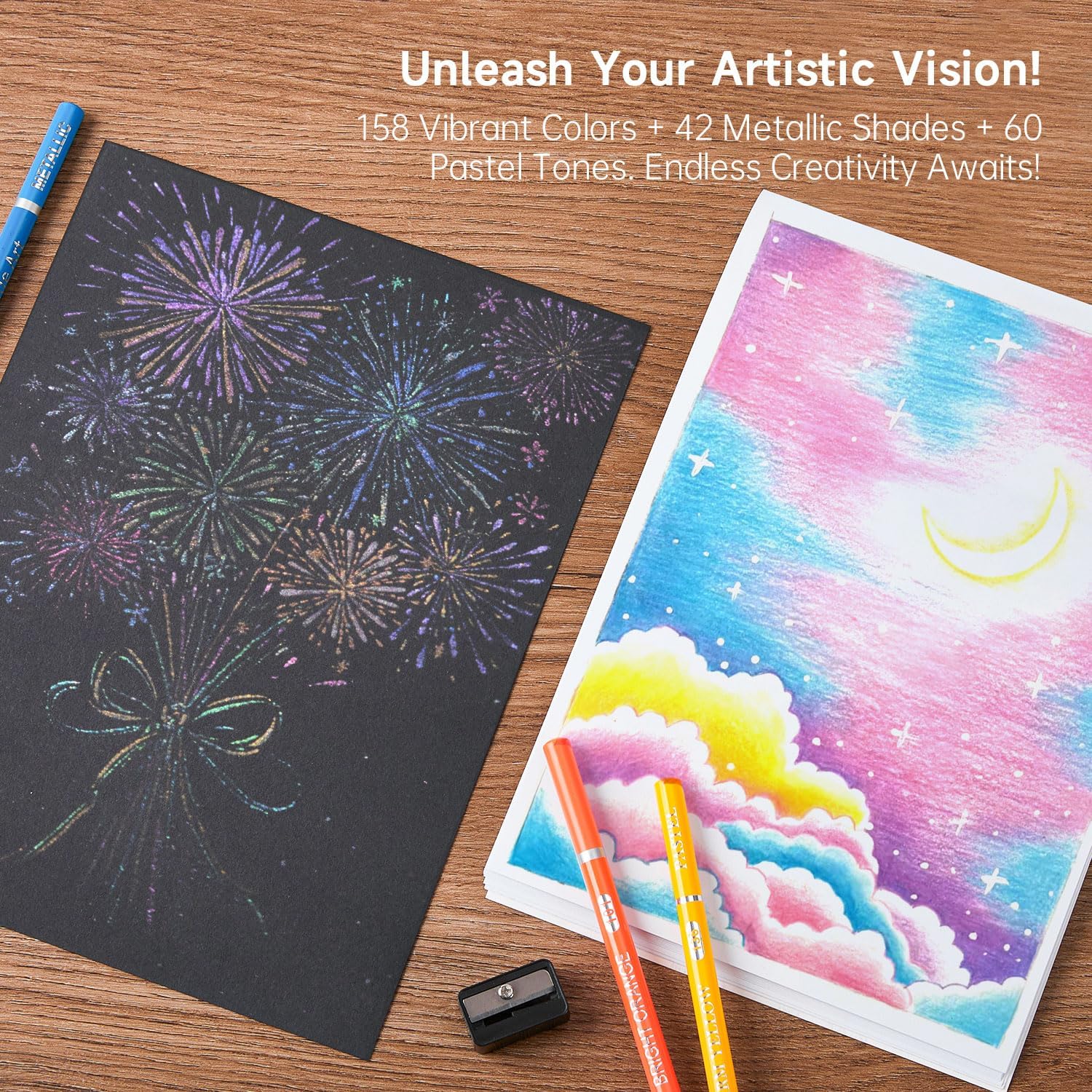 Thumbnail 4 de Shuttle Art 260 Colouring Pencils set (260 colours) in a tin box
