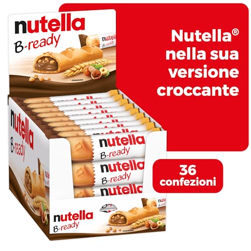 Detalle de Nutella B-ready - 36 Snack Dolci Monoporzione, Croccante Cialda di Pane Ripiena Nutella (792 g)