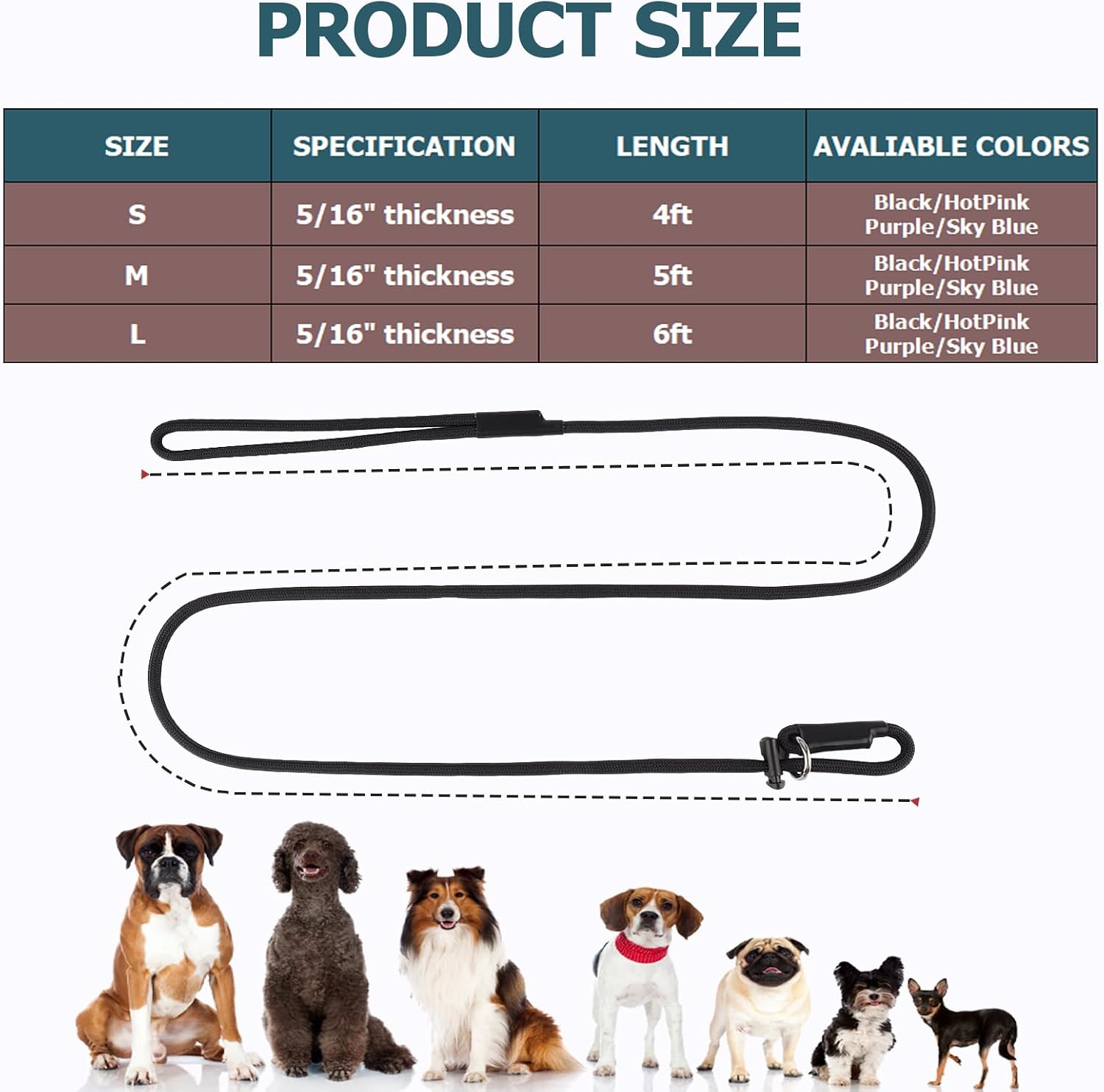 Thumbnail 2 de Slip Lead Dog Leash, 4 FT