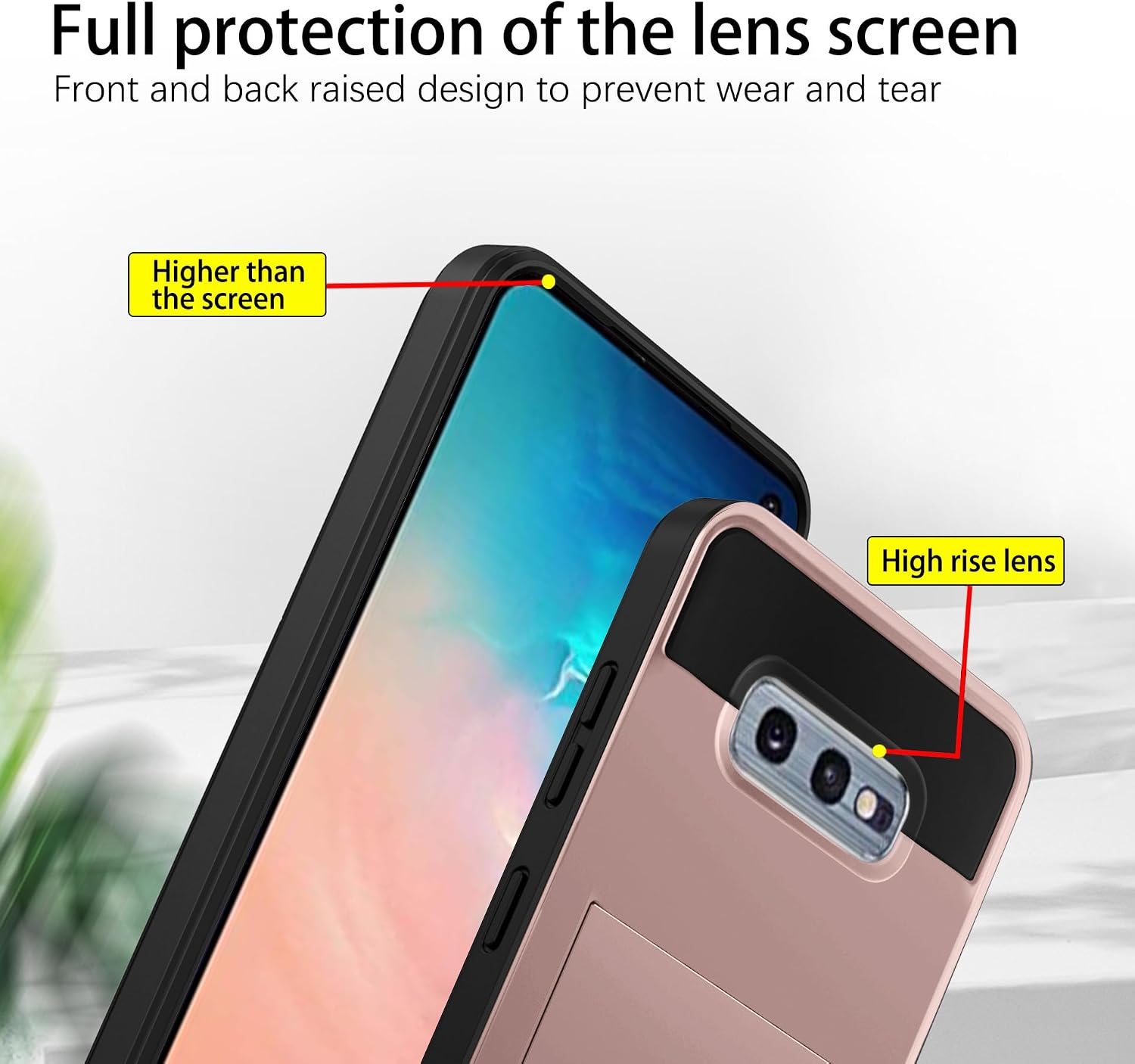 Detalle de Asuwish Hybrid Case with Screen Protector and Card Slot for Samsung Galaxy S10e