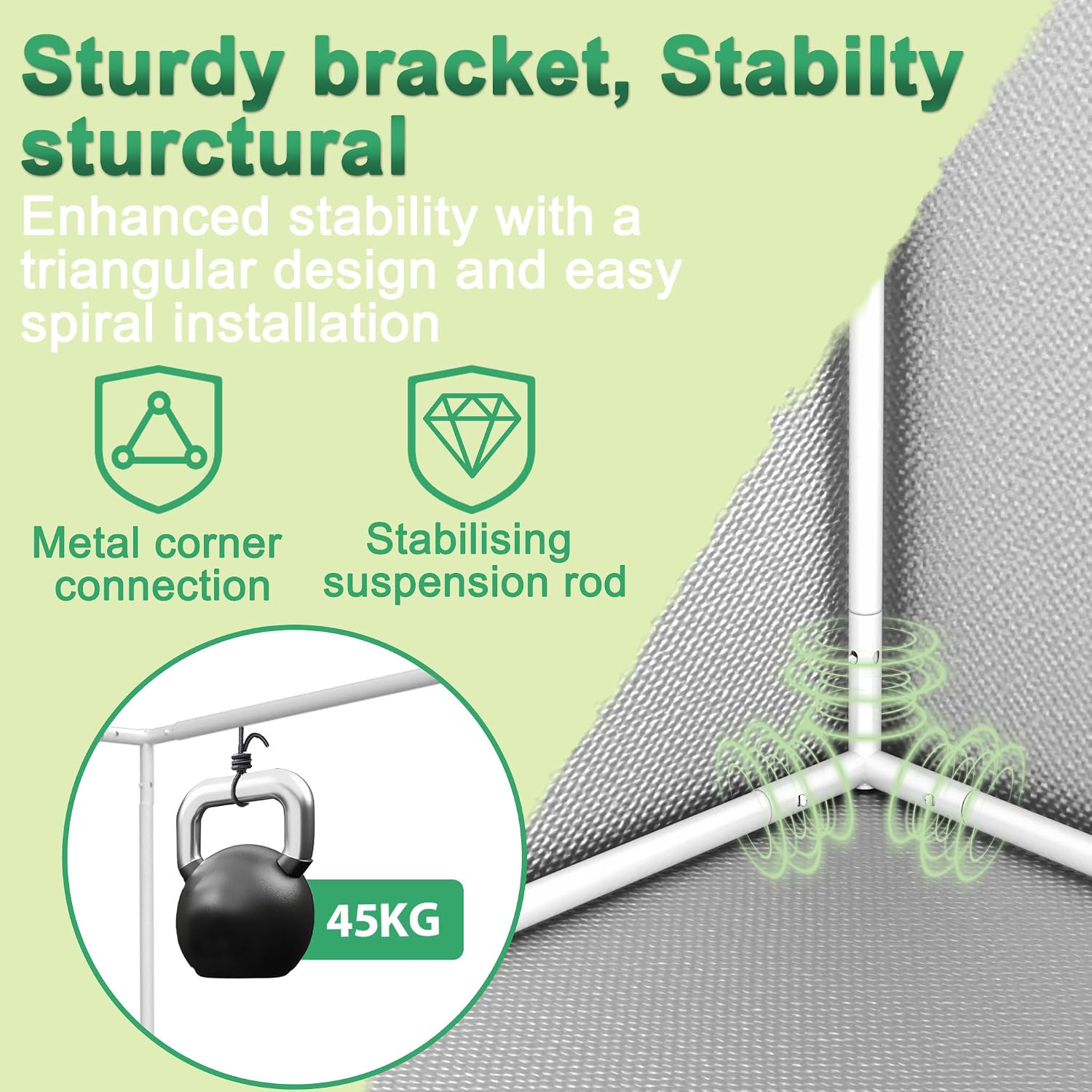 Detalle de LZQ (HAG8888D) Indoor Grow Tent, 80 x 80 x 160 cm, 600D Oxford Fabric