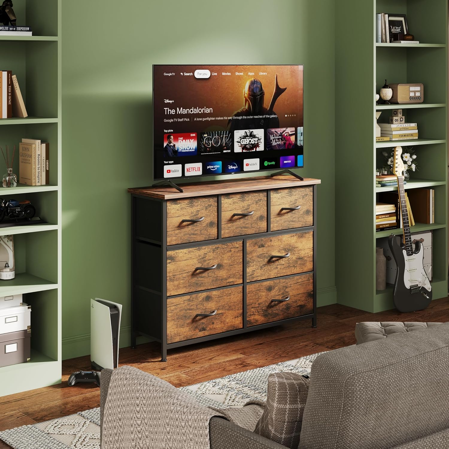 Detalle de CAIYUN 7-Drawer Fabric Chest of Drawers for Bedroom & Hallway Storage